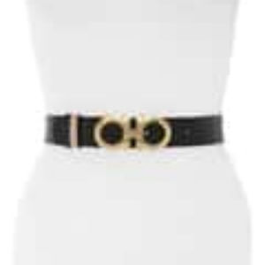 Ferragamo Reversible Belt (Black/Blush) SZ. 90/36"